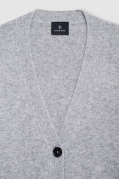 ANINE BING Jackson Cardigan - Medium Heather Grey - Detail View 