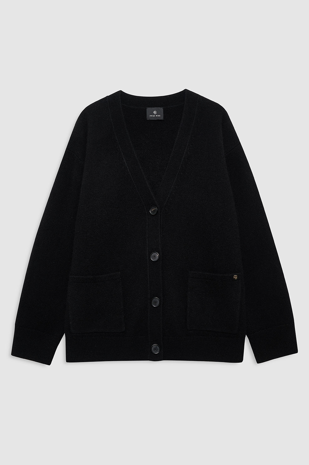 ANINE BING Jackson Cardigan - Black - Front View