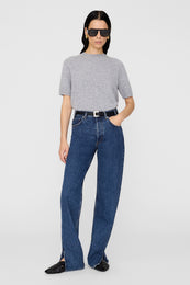 ANINE BING Jackson Sweater - Medium Heather Grey - On Model Front 