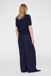 ANINE BING Jackson Turtleneck Sweater - Midnight Blue - on model back