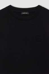 ANINE BING Jadon Sweatshirt Framed Monogram - Black - Detail View 