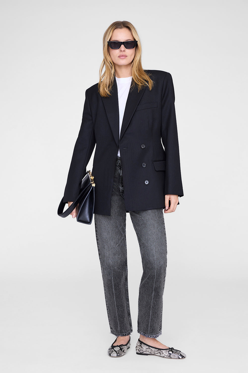 ANINE BING Jamie Flats - Python - on model front view