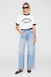 ANINE BING Jaylin Tee Paris - Ivory - On Model Front 