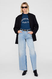 ANINE BING Jaylin Tee Paris - Washed Navy - On Model Front Second Image