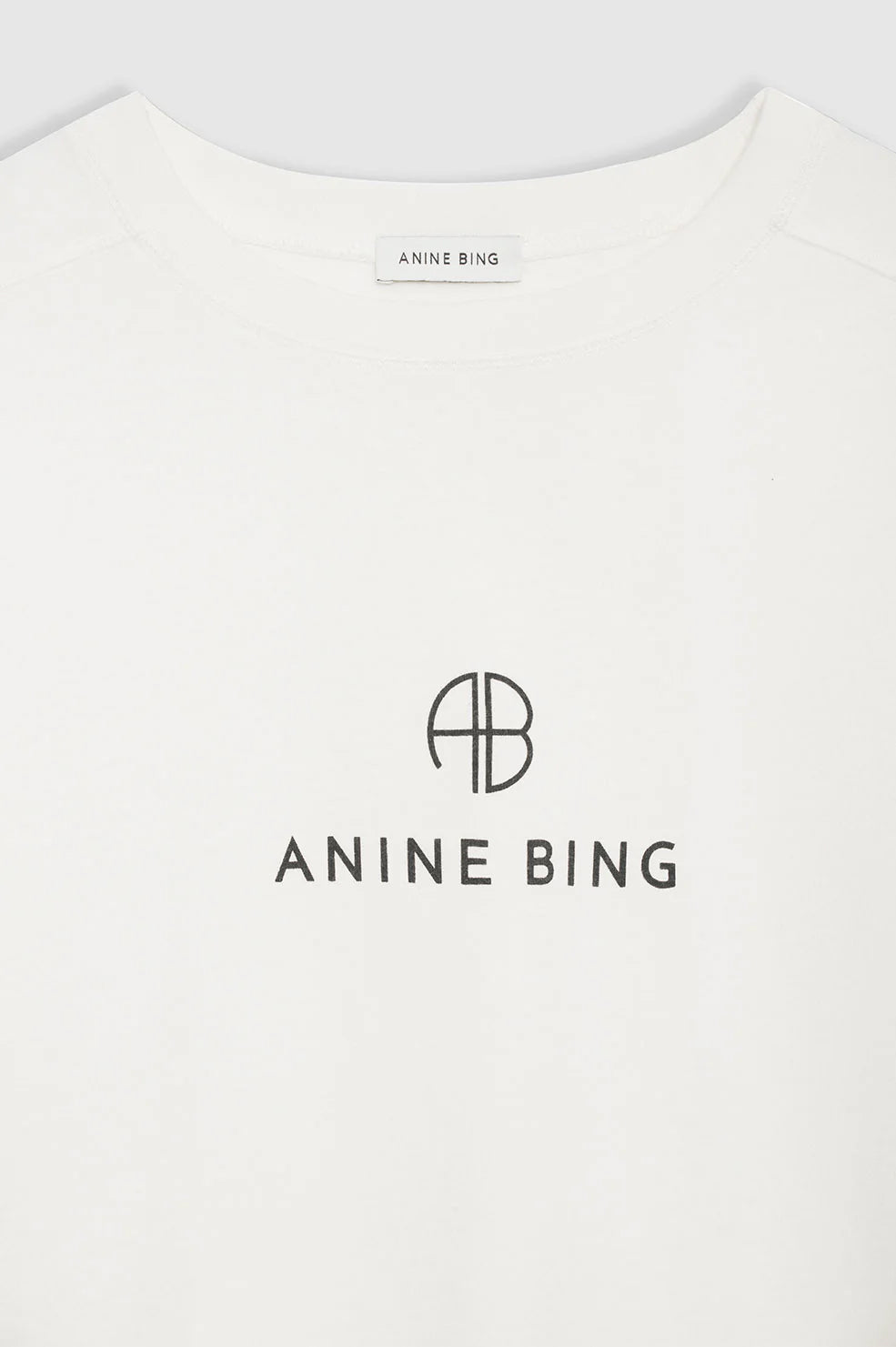 ANINE BING Jaylin Tee Monogram - Ivory - Detail View