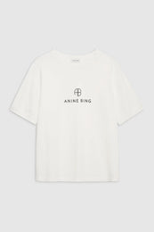 ANINE BING Jaylin Tee Monogram - Ivory - Front View