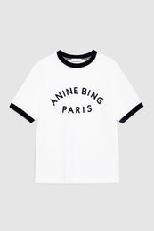 ANINE BING Jaylin Tee Paris - Ivory - Front View 