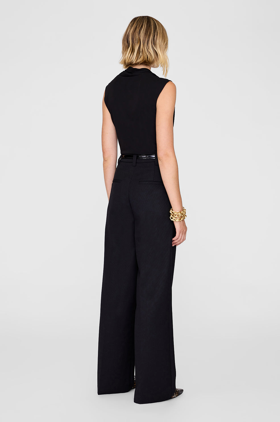 ANINE BING Jeanette Bodysuit - Black - On Model Back