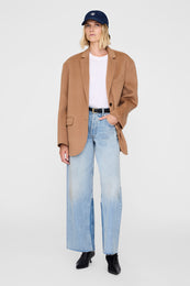 ANINE BING Jeremy Baseball Cap AB - Washed Navy - On Model View 