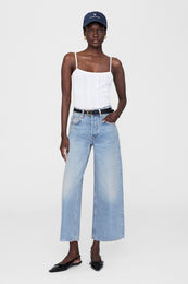 ANINE BING Jeremy Baseball Cap - Washed Navy - On Model Front 