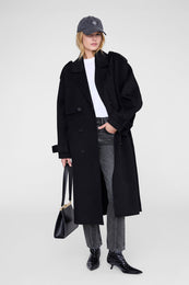 ANINE BING Jeremy Baseball Cap - Washed Smoke Grey - on model front