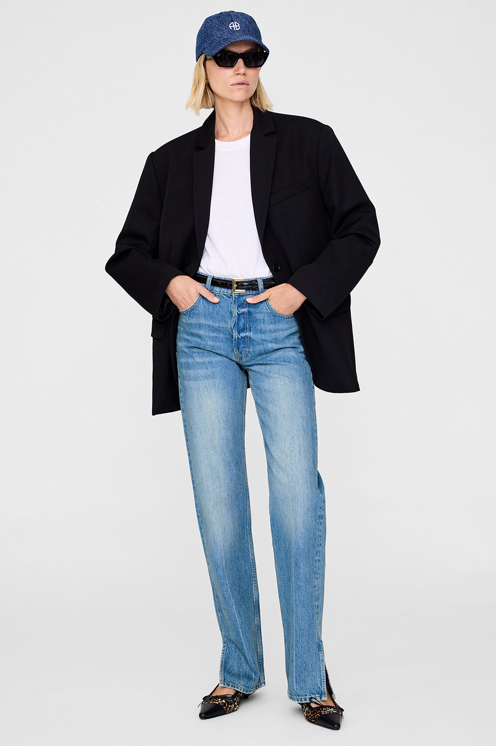 Jeremy Baseball Cap - Black And Brown Leopard View 2