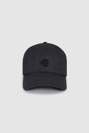 ANINE BING Jeremy Baseball Cap Ab - Dark Heather Grey Wool - Front View