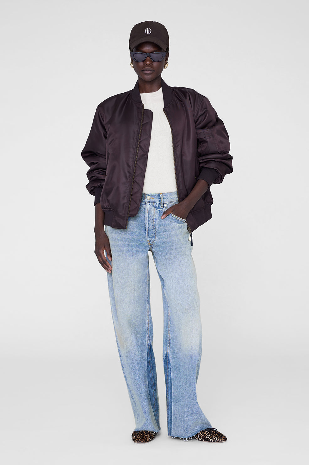 Jeremy Baseball Cap - Black And Brown Leopard View 2