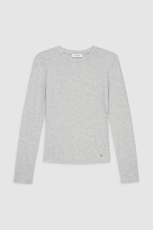 |ANINE BING Jo Long Sleeve Tee - Heather Grey