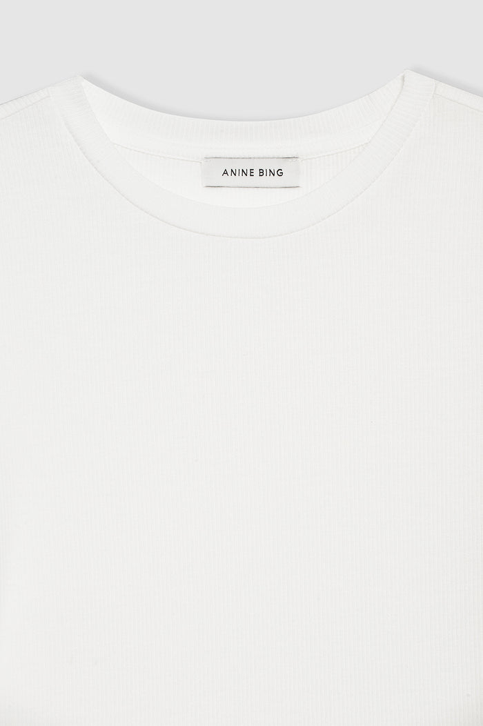 ANINE BING Jo Long Sleeve Tee - Off White