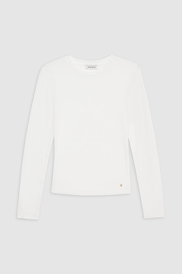 ANINE BING Jo Long Sleeve Tee - Off White