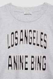 ANINE BING Johnny Cropped Tee - Grey - Detail View 