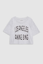featured-img|ANINE BING Johnny Cropped Tee - Grey - Front View 