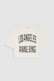 ANINE BING Johnny Cropped Tee - Cream - front view