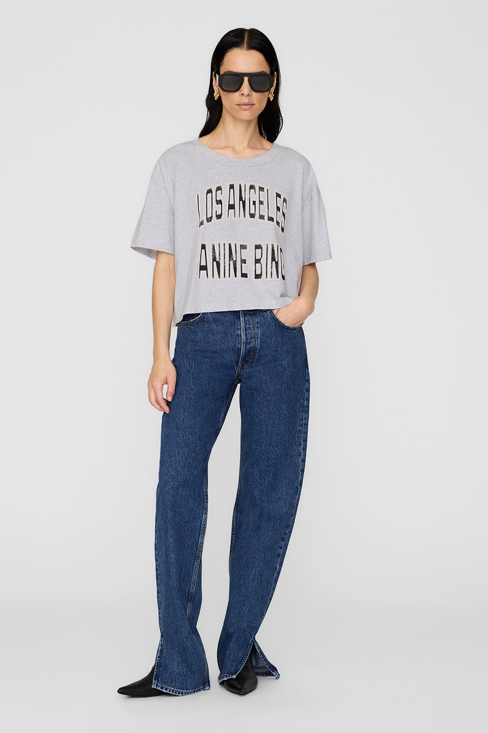 Johnny Cropped Tee - Washed Black View 1