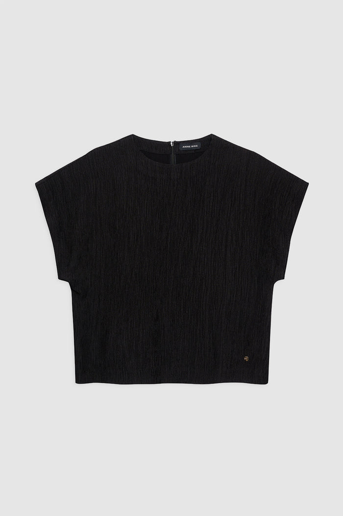 ANINE BING Jollie Top - Black Crinkle