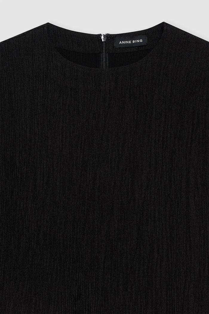 ANINE BING Jollie Top - Black Crinkle