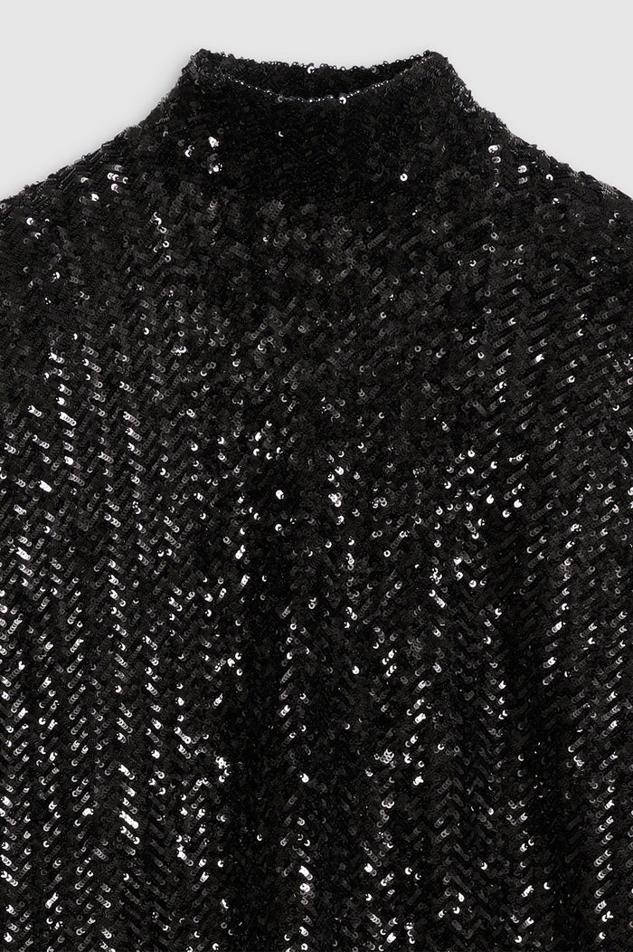 ANINE BING Josephine Top - Black Sequin