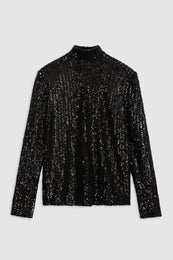 ANINE BING Josephine Top - Black Sequin