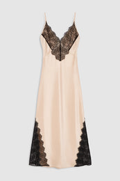 ANINE BING Judy Dress - Golden Beige And Black Lace - front view