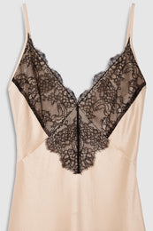 ANINE BING Judy Dress - Golden Beige And Black Lace - detail view