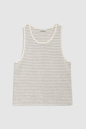 ANINE BING Juliann Tank - Black Stripe - front view