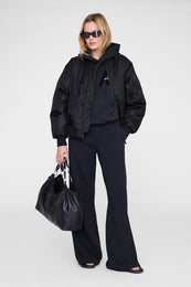 ANINE BING Kacey Sweatpant Monogram - Vintage Black - on model second image