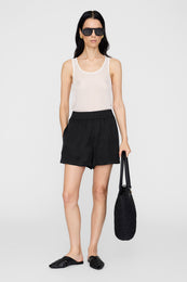 ANINE BING Kam Short - Washed Black - On Model Front 