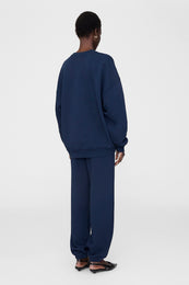 ANINE BING Karter Jogger Framed Monogram - Washed Navy - On Model Back 