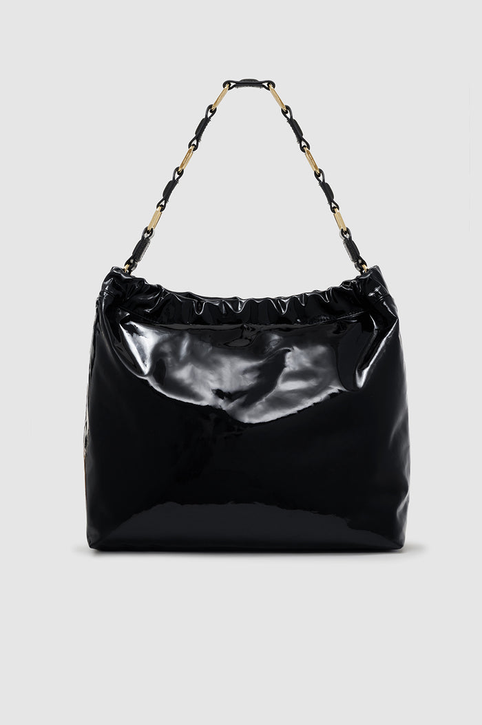 ANINE BING Kate Shoulder Bag - High-Shine Black