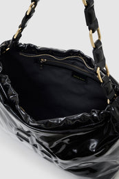 ANINE BING Kate Shoulder Bag - High-Shine Black