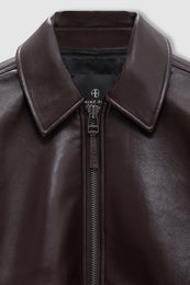 ANINE BING Kelanie Jacket - Deep Brown Recycled Leather - Detail View