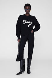 ANINE BING Kendrick Sweater Bing - Black - On Model Front View