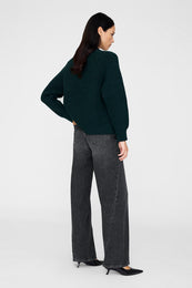 ANINE BING Kendrick Sweater Bing - Dark Teal - on model side view
