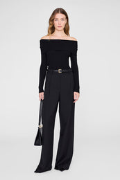 ANINE BING Kira Sweater - Black - on model front