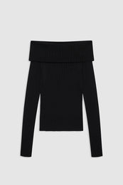 ANINE BING Kira Sweater - Black - front view