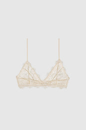 ANINE BING Lace Bra With Trim - Nude