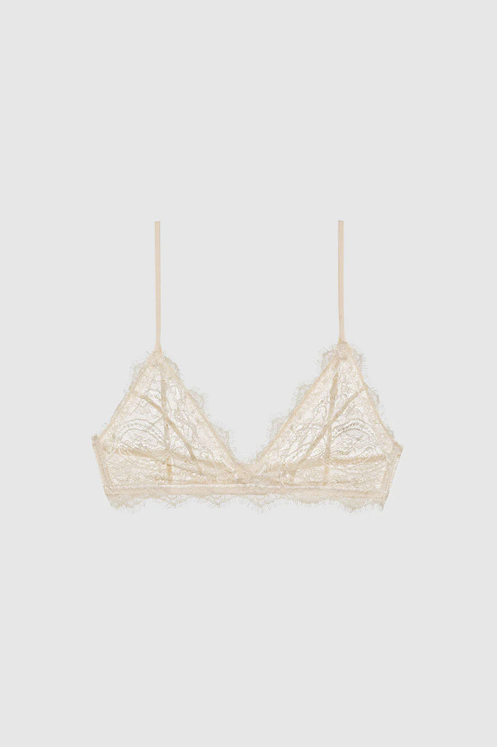 ANINE BING Lace Bra With Trim - Nude