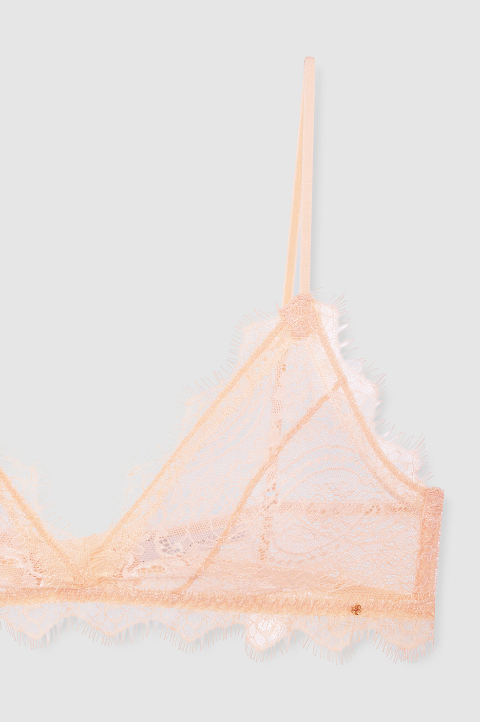 Lace Bra With Trim - Blush View 3