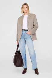 ANINE BING Large Rio Tote - Dark Brown Recycled Leather - On Model View