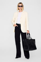 ANINE BING Large Rio Tote - Black Recycled Leather - On Model View 