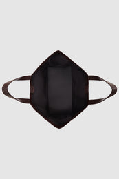 ANINE BING Large Rio Tote - Dark Brown Recycled Leather - Inside View