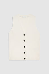 ANINE BING Lawrence Vest - Ivory - Front View