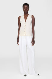 ANINE BING Lawrence Vest - Ivory - On Model Front 